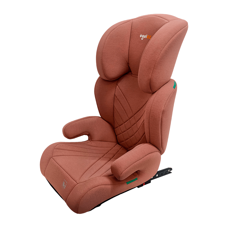 OG301 ISOFIX -turvaistuimella, ryhmä 2 3 -istuin, Booster -taitettava, vaaleanpunainen kohokuvioinnilla